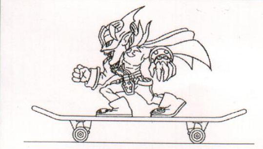 Myotismon on a skate board!  Beware of this Skater!